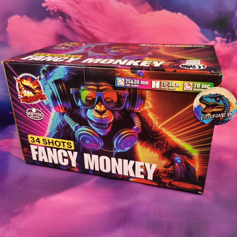 Wyrzutnia Srpyro Fancy Monkey – 34 Strzały, Brokat, Kątowe!