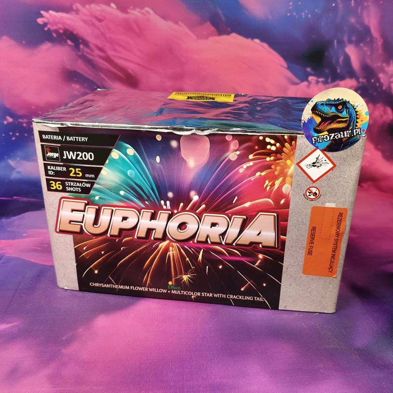 Wyrzutnia Jorge Euphoria – 36 Strzałów, 25mm, Chryzantemowe Wierzby, Gwiazdy, Crackling!