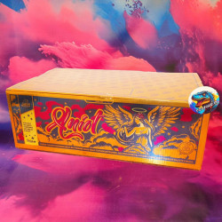 Wyrzutnia Iskra Anioł – 103 Strzały, 20mm, Wachlarz, Złoto, Purpura i Tytanowy Salut!